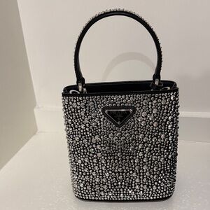 Prada Black Bag with Silver Crystal Accents Authentic and in perfect condition